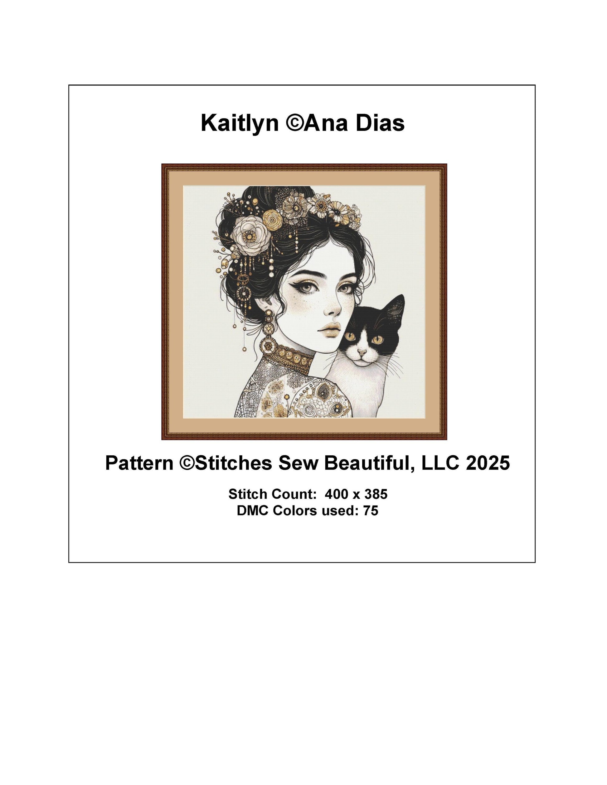 Kaitlyn counted cross stitch pattern by Ana Dias