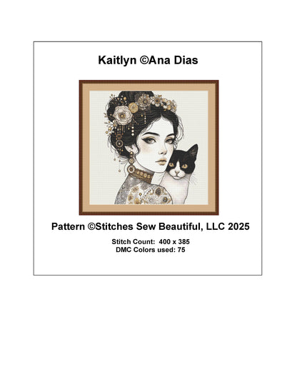Kaitlyn counted cross stitch pattern by Ana Dias