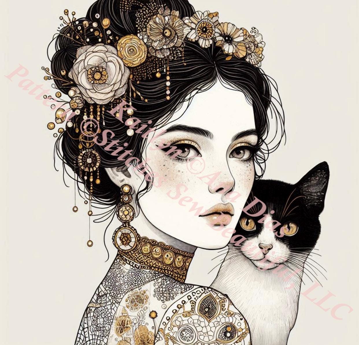 Kaitlyn counted cross stitch pattern by Ana Dias