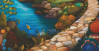 Whispers of the Stars and Moon on the Way Home counted cross stitch pattern by IllustNation