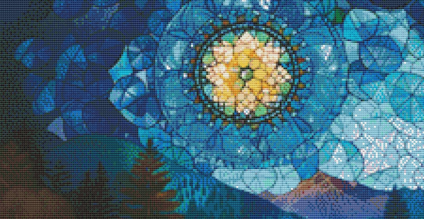 Whispers of the Stars and Moon on the Way Home counted cross stitch pattern by IllustNation