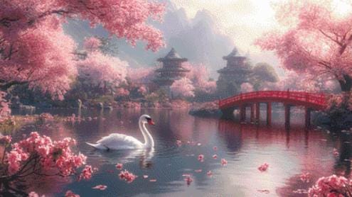 Pink Spring counted cross stitch pattern by Eder Jose Rosa