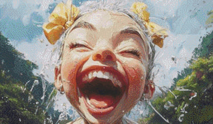 Fun in The Sun counted cross stitch pattern by Ingrid Jean AI Art