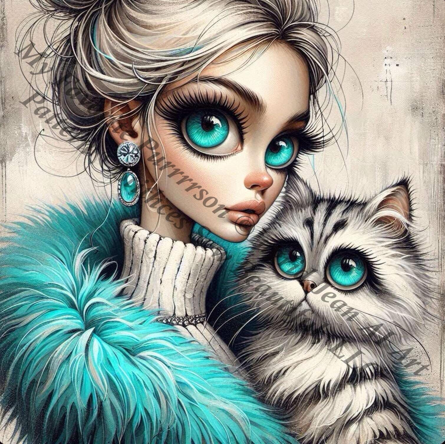 My Favorite Purrrrson counted cross stitch pattern by Ingrid Jean AI Art