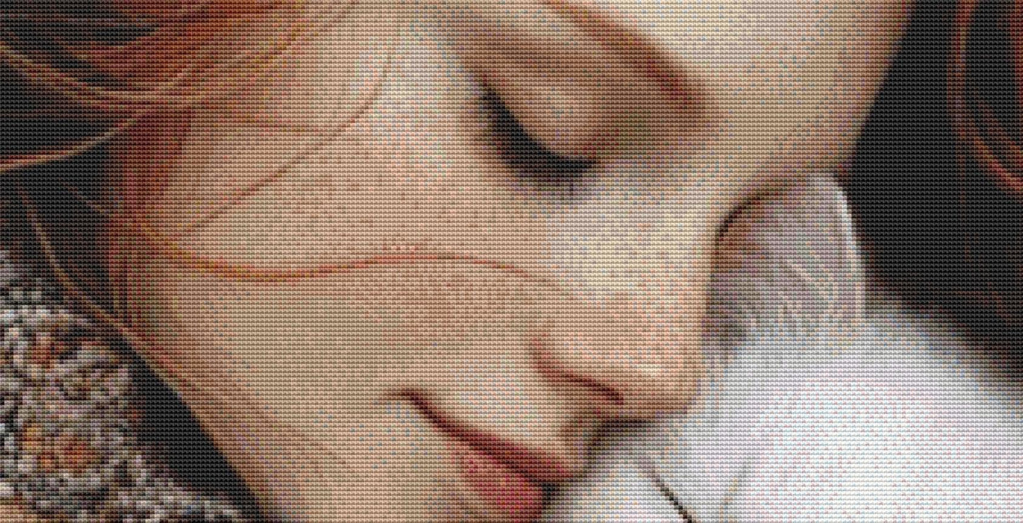 Whiskers counted cross stitch pattern by Ingrid Jean AI Art