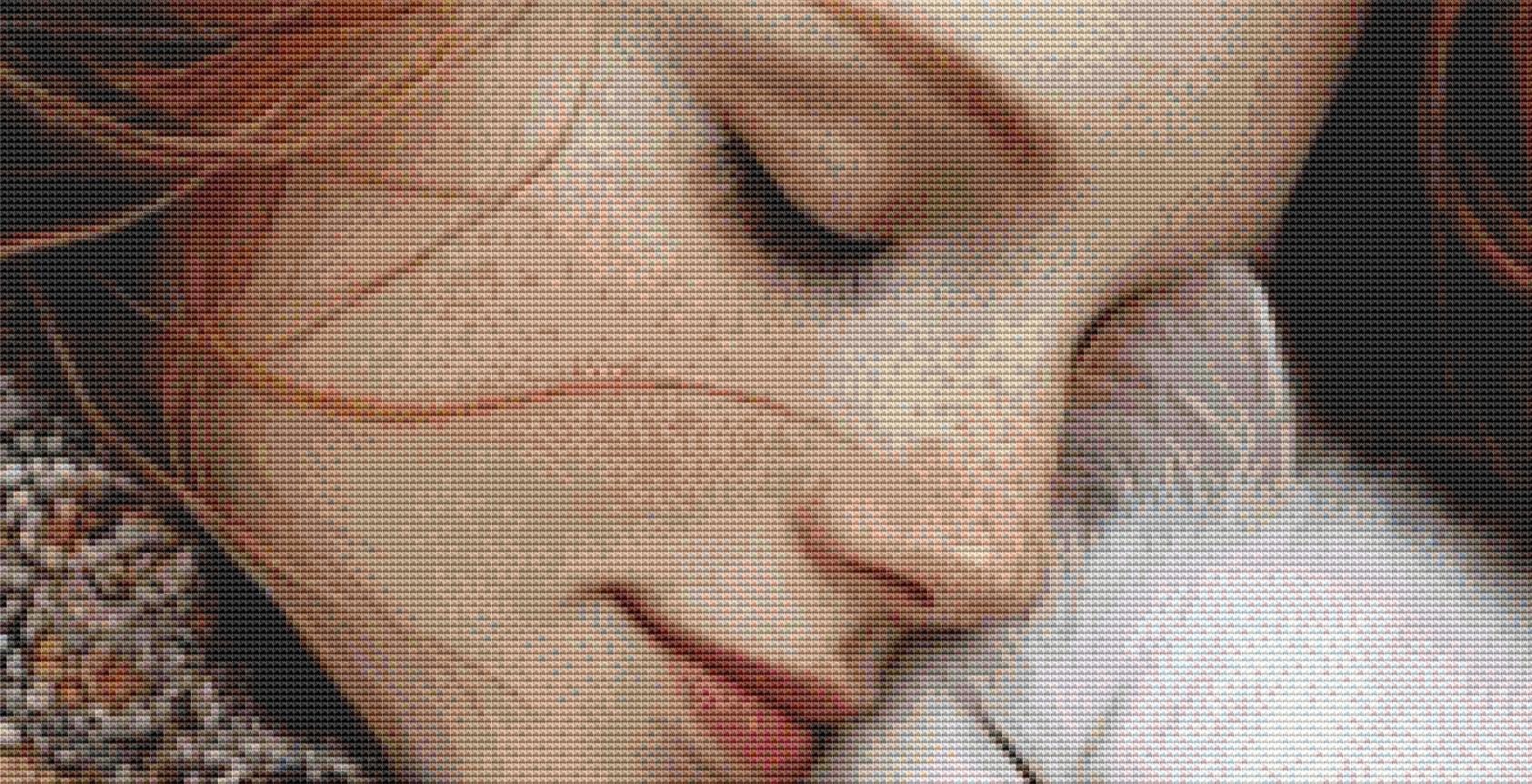 Whiskers counted cross stitch pattern by Ingrid Jean AI Art