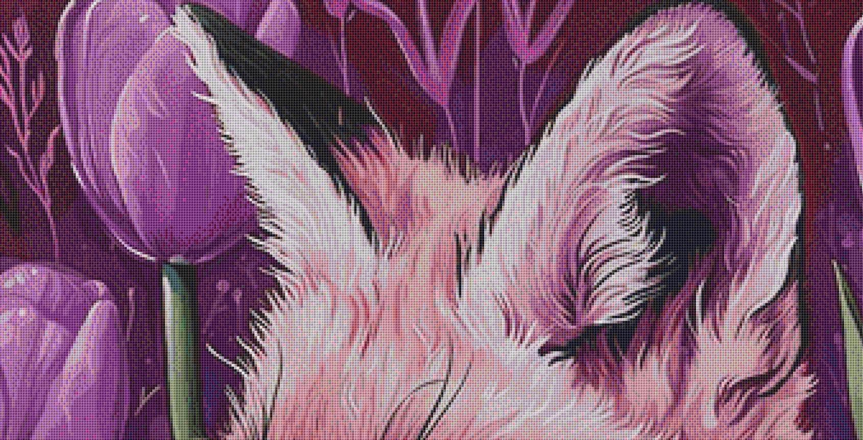 Purple Fox counted cross stitch pattern by Passy Art