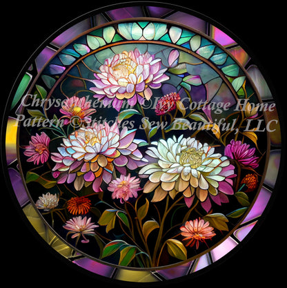 Chrysanthemum (Round) counted cross stitch pattern by Ivy Cottage Home