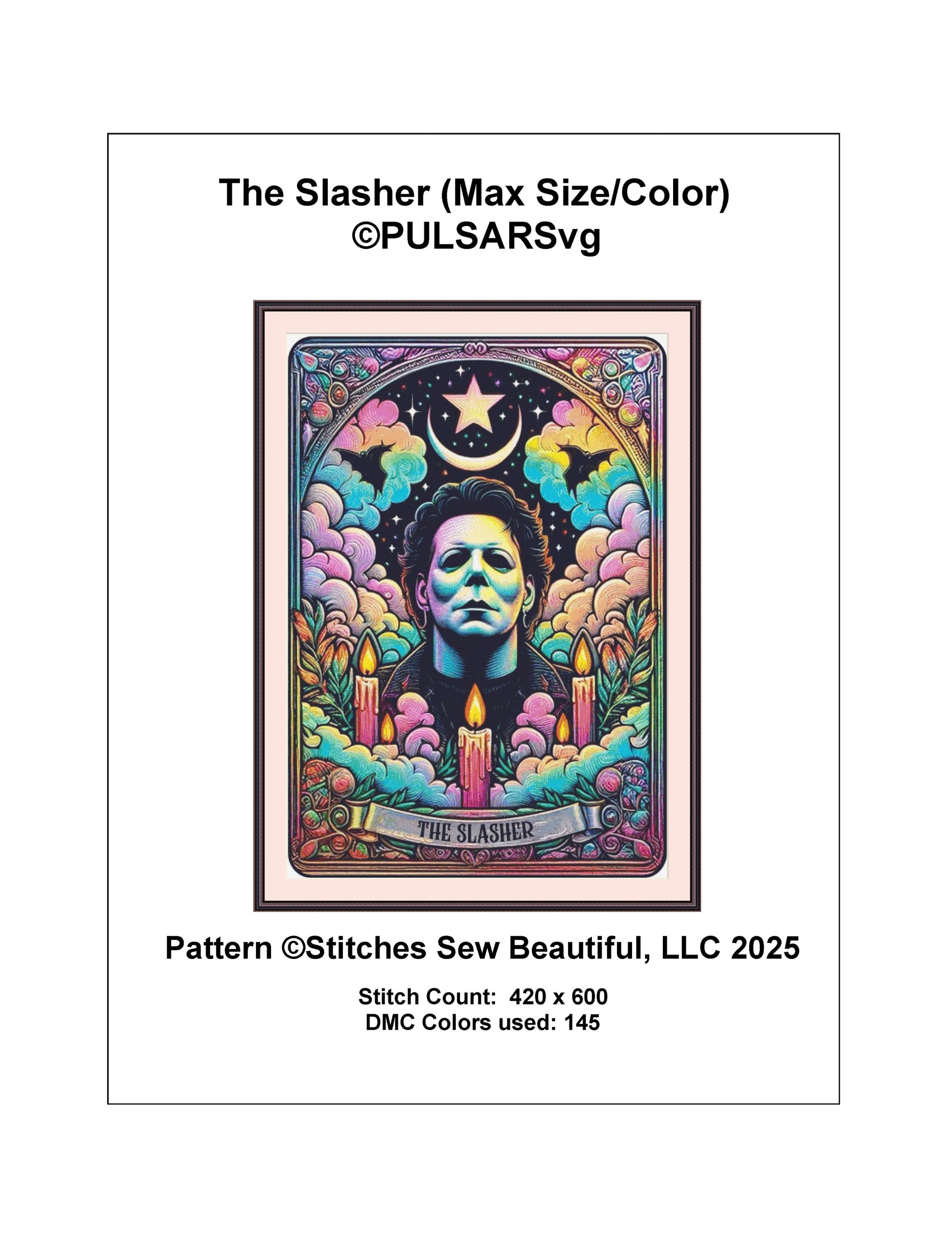 The Slasher (Max Size/Color) counted cross stitch pattern by PULSARSvg