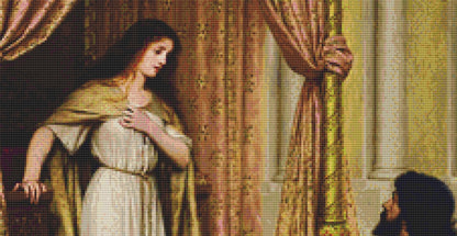 The King and The Beggar Maid counted cross stitch pattern by Edmund Blair Leighton 1898