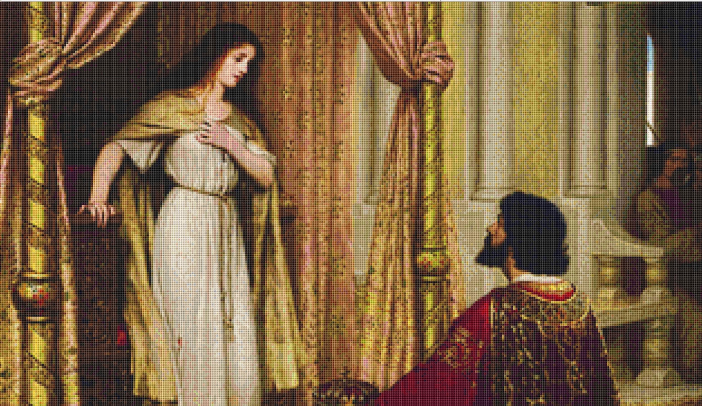 The King and The Beggar Maid counted cross stitch pattern by Edmund Blair Leighton 1898
