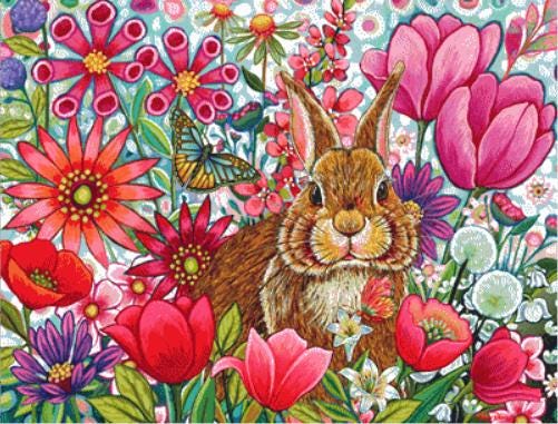 Tiptoes Through The Tulips counted cross stitch pattern by Peggy Davis/Porterfields Fine Art Licensing