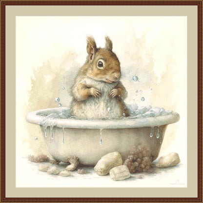 Chippy's Bath counted cross stitch pattern by Tammy L. Gross