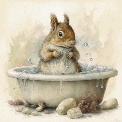 Chippy's Bath counted cross stitch pattern by Tammy L. Gross