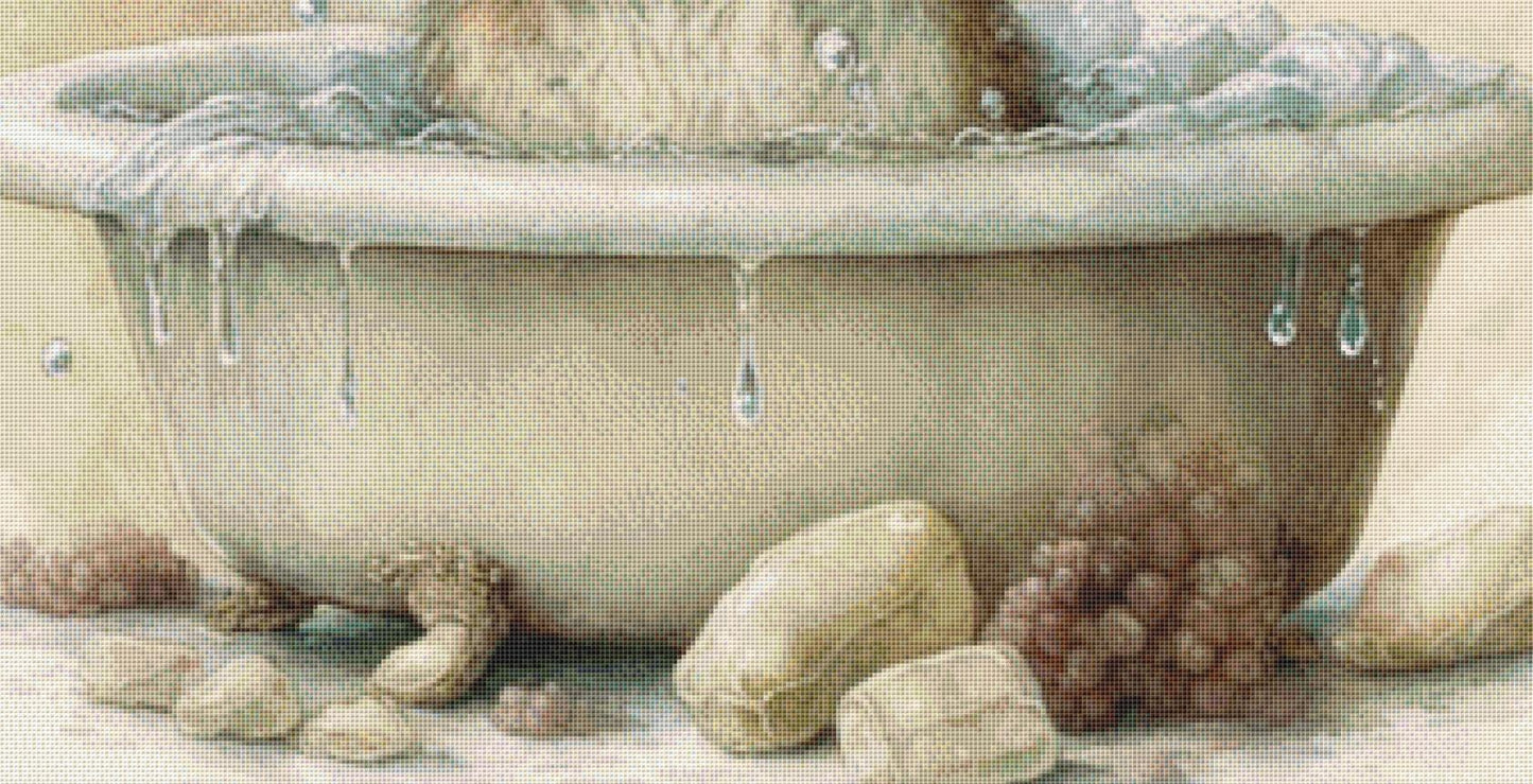 Chippy's Bath counted cross stitch pattern by Tammy L. Gross