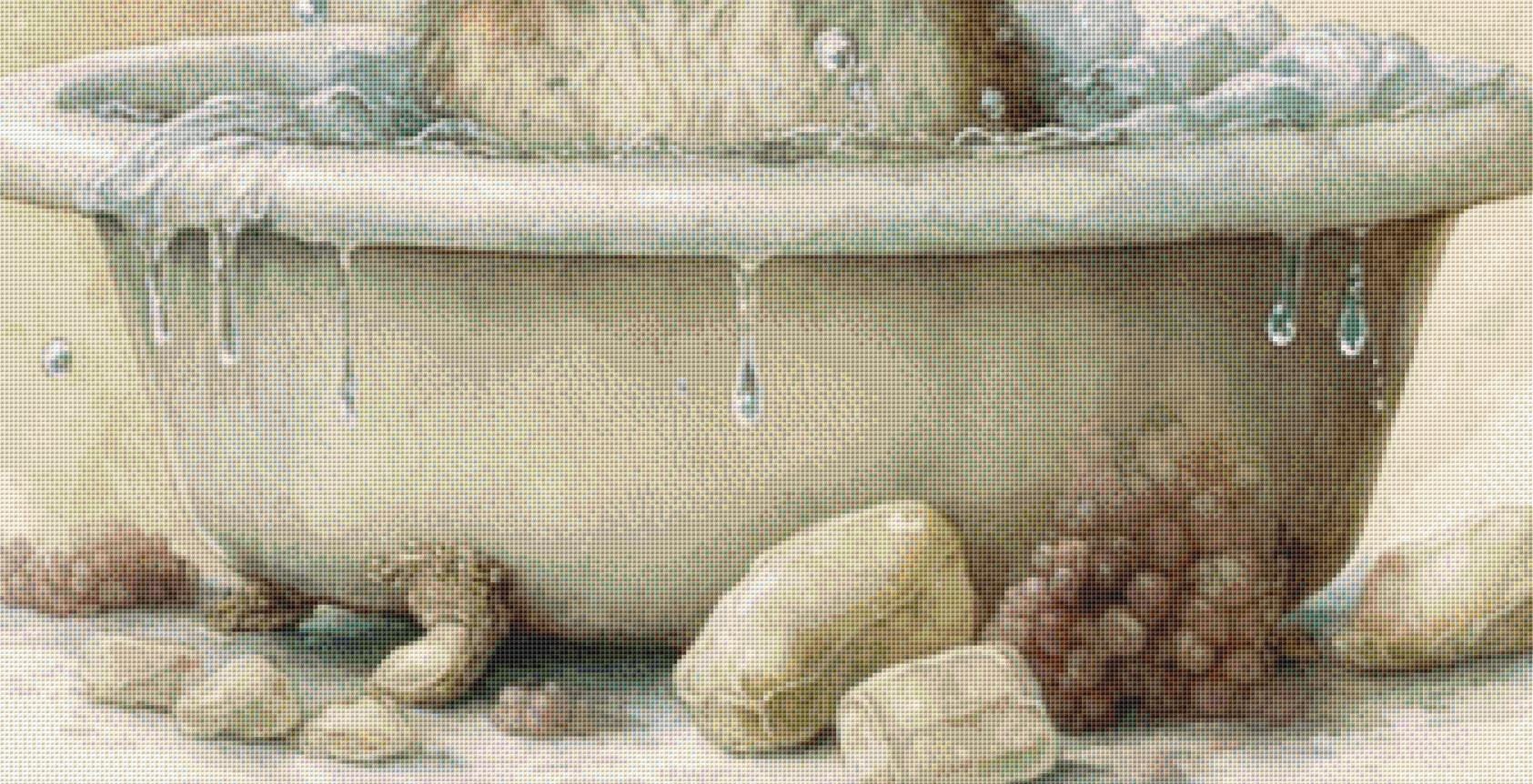 Chippy's Bath counted cross stitch pattern by Tammy L. Gross