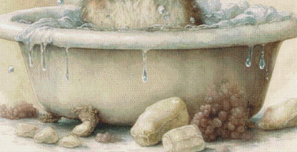 Chippy's Bath counted cross stitch pattern by Tammy L. Gross