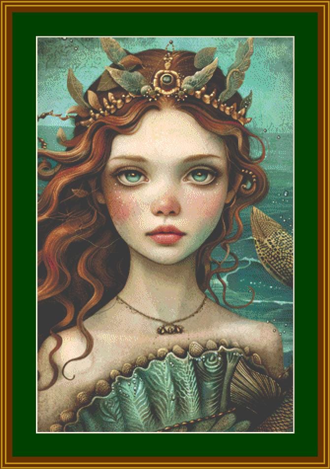 Oceanic Mermaid 2 counted cross stitch pattern by ZeyaVida