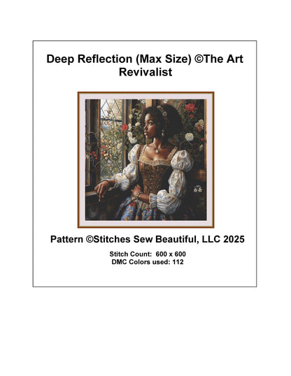 Deep Reflection (Max Size) counted cross stitch pattern by The Art Revivalist