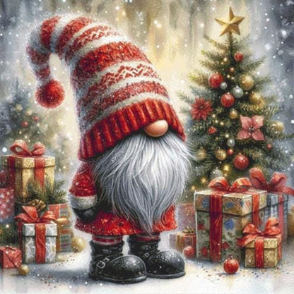 Santa's Little Helper counted cross stitch pattern by Ingrid Jean AI Art