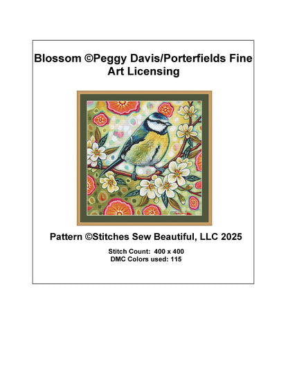 Blossom counted cross stitch pattern by Peggy Davis/Porterfields Fine Art Licensing