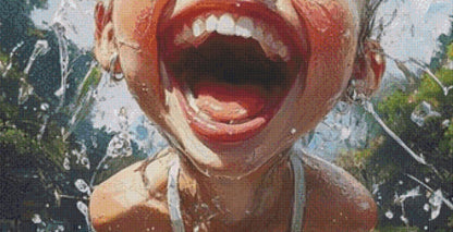 Fun in The Sun (Max Size/Color) counted cross stitch pattern by Ingrid Jean AI Art