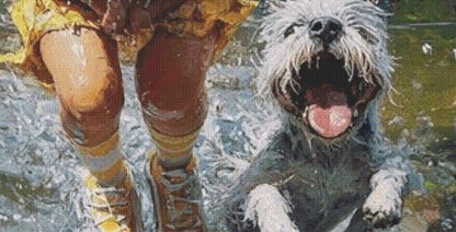 Fun in The Sun (Max Size/Color) counted cross stitch pattern by Ingrid Jean AI Art