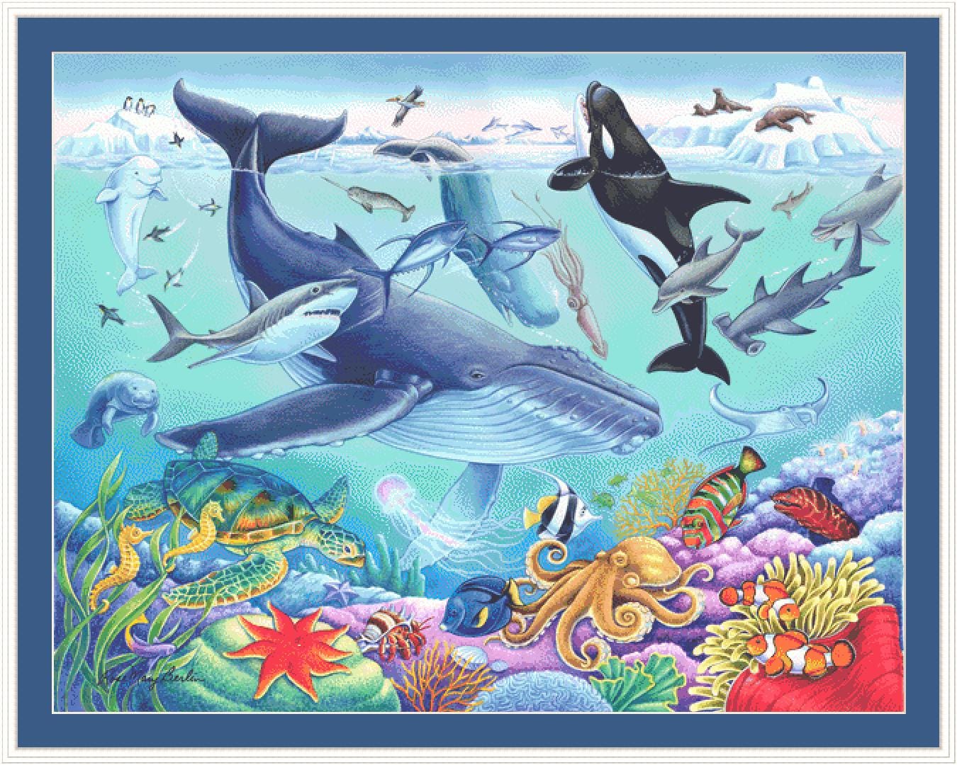 Under the Sea (Max Size/Color) counted cross stitch pattern by Rose Mary Berlin/Ansada Art Licensing Group, LLC