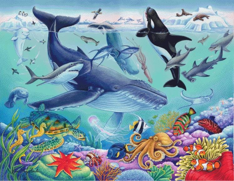 Under the Sea (Max Size/Color) counted cross stitch pattern by Rose Mary Berlin/Ansada Art Licensing Group, LLC