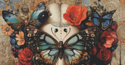 Butterfly Daze counted cross stitch pattern by Ingrid Jean AI Art