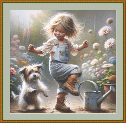 Who Says You Can't Teach an Old Dog New Tricks counted cross stitch pattern by Ingrid Jean AI Art