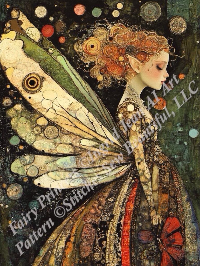 Fairy Princess counted cross stitch pattern by Ingrid Jean AI Art
