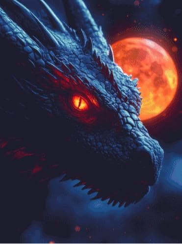 Blood Moon Guardian counted cross stitch pattern by Serr.Kai A Quill & Ink