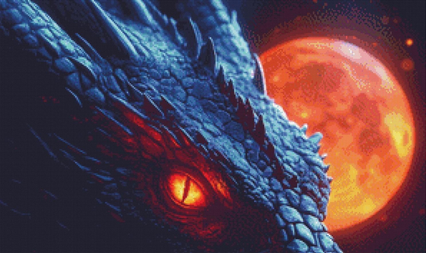 Blood Moon Guardian counted cross stitch pattern by Serr.Kai A Quill & Ink