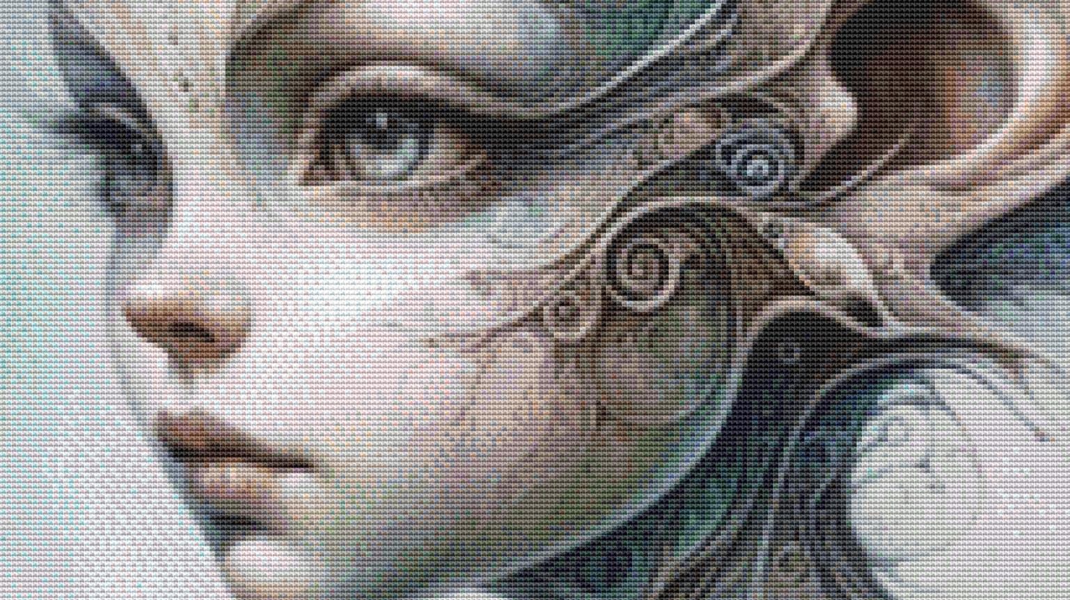 Ethereal Fairy Elida counted cross stitch pattern by Ingrid Jean AI Art