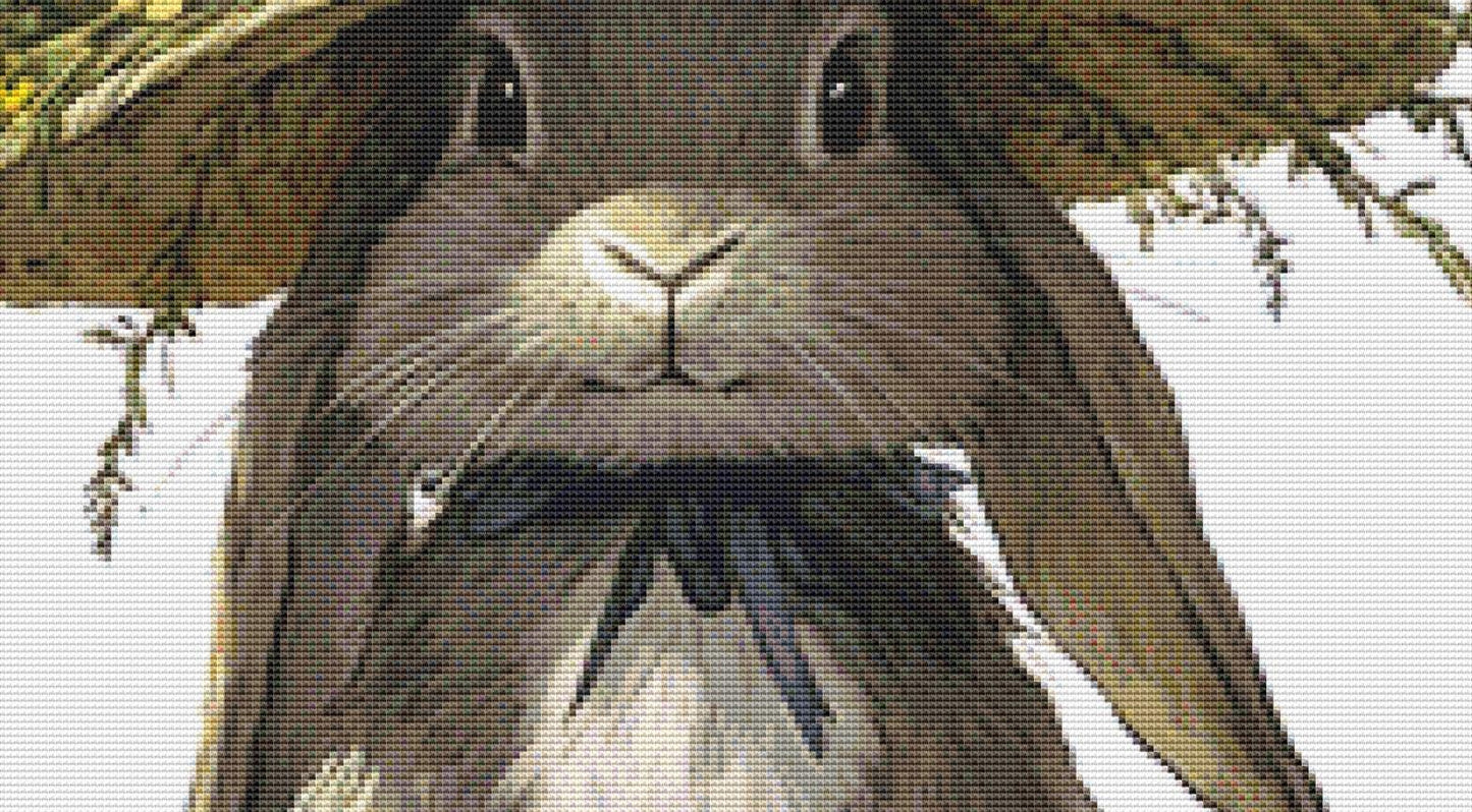 Petals and Paws counted cross stitch pattern by The Art Revivalist