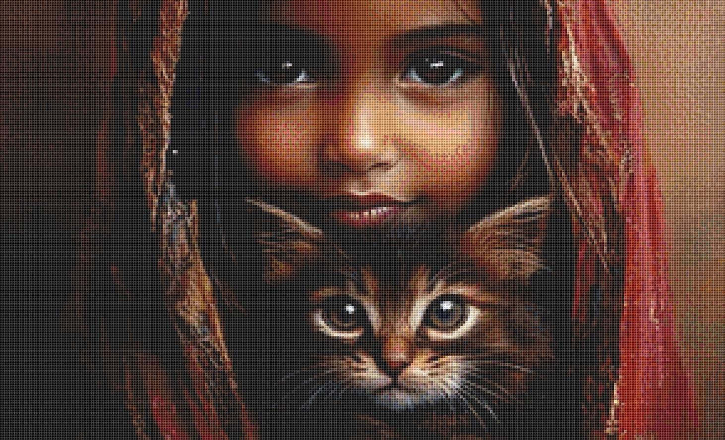 Pawfection counted cross stitch pattern by Ingrid Jean AI Art
