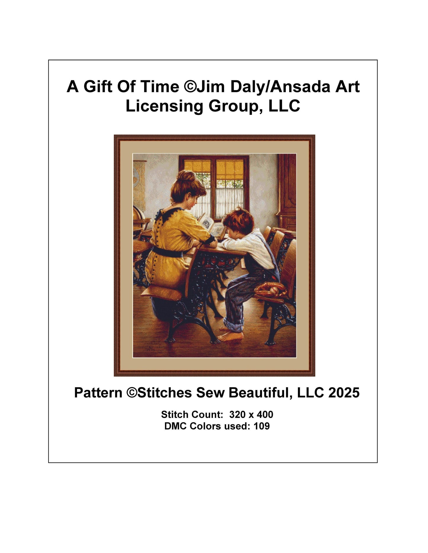 A Gift Of Time counted cross stitch pattern by Jim Daly/Ansada Art Licensing Group, LLC