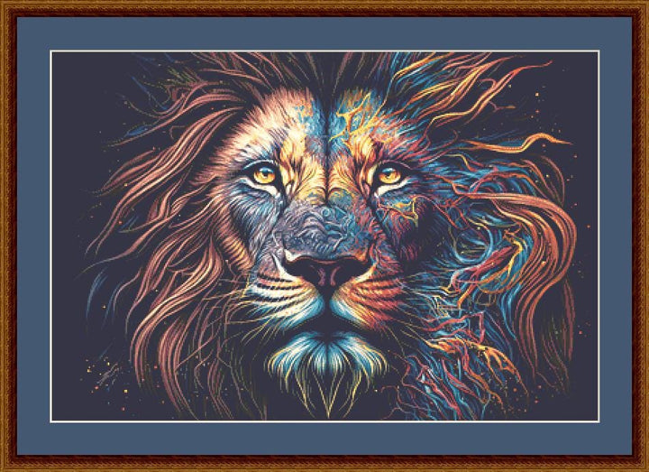 Lion Face counted cross stitch pattern by Digital Art Club AU