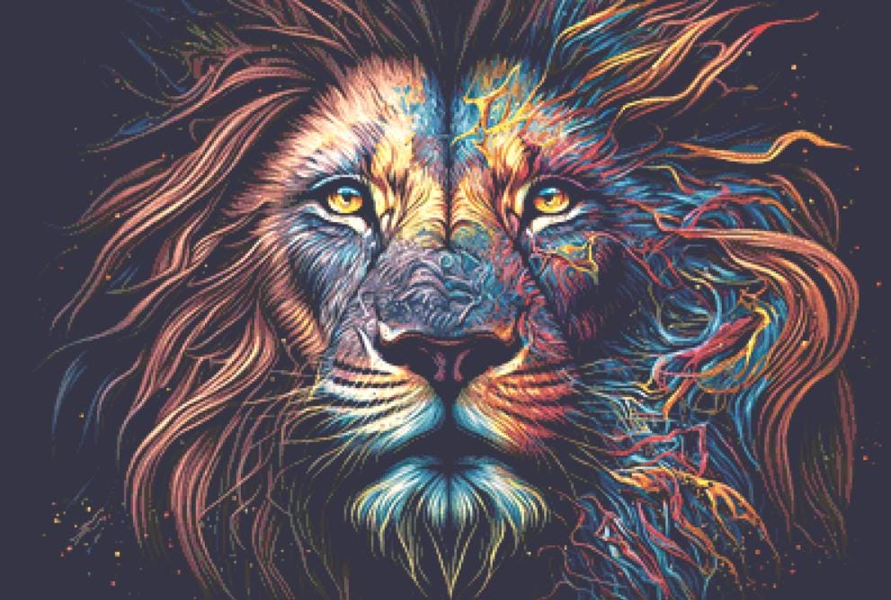 Lion Face counted cross stitch pattern by Digital Art Club AU