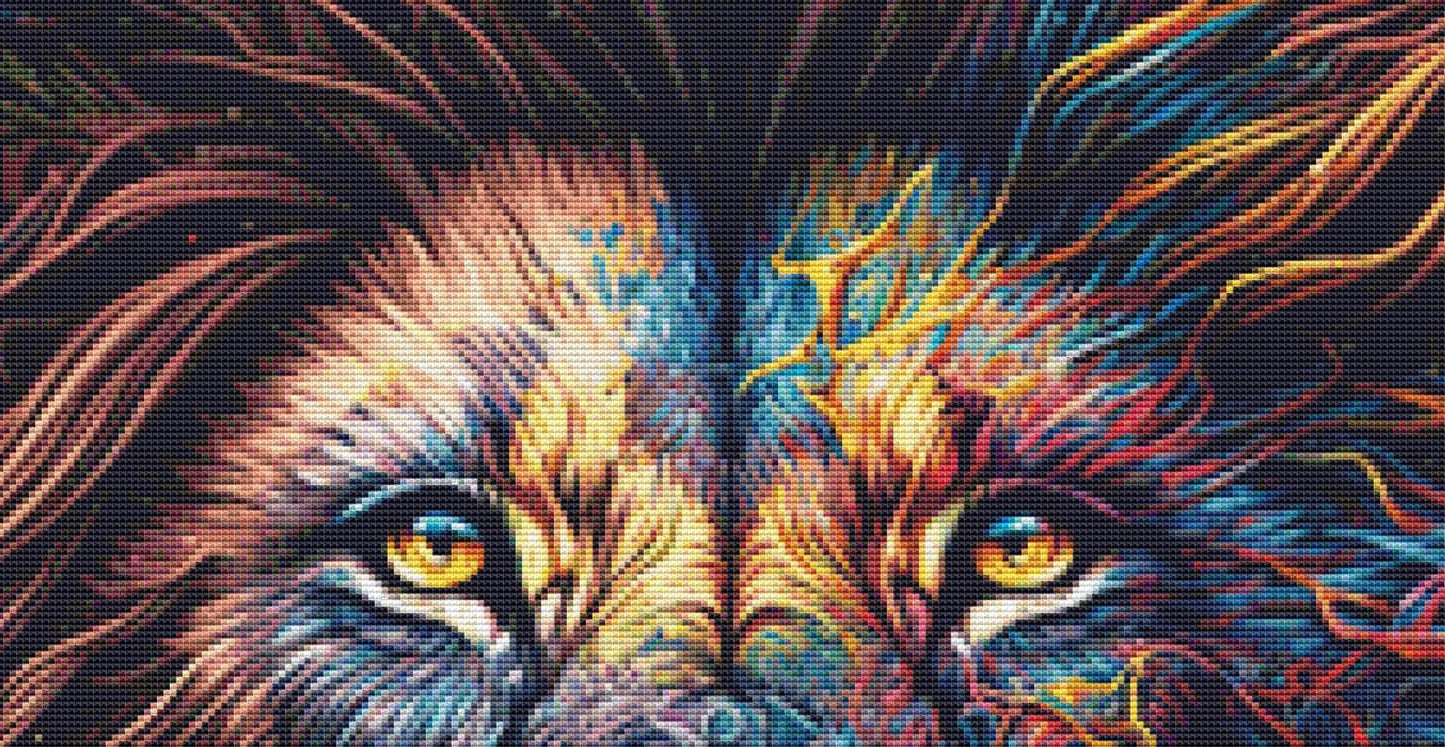 Lion Face counted cross stitch pattern by Digital Art Club AU