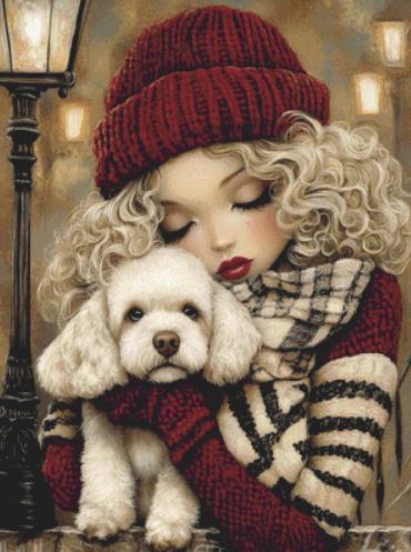 Pierre and Penelope counted cross stitch pattern by Ingrid Jean AI Art