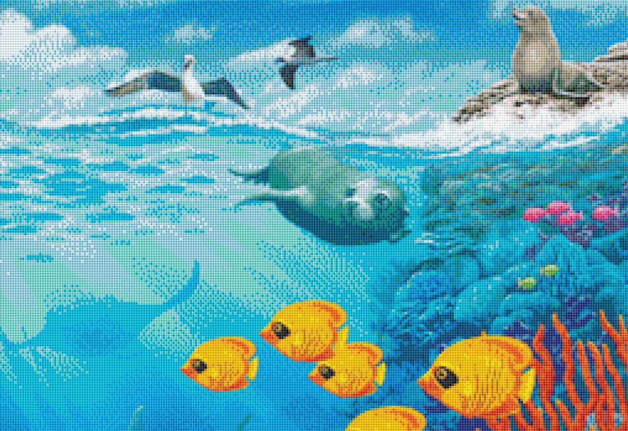 Ocean Reef 55109 (Max Size/Color) counted cross stitch pattern by Cobble Hill Puzzle Company/Ansada Art Licensing Group,LLC