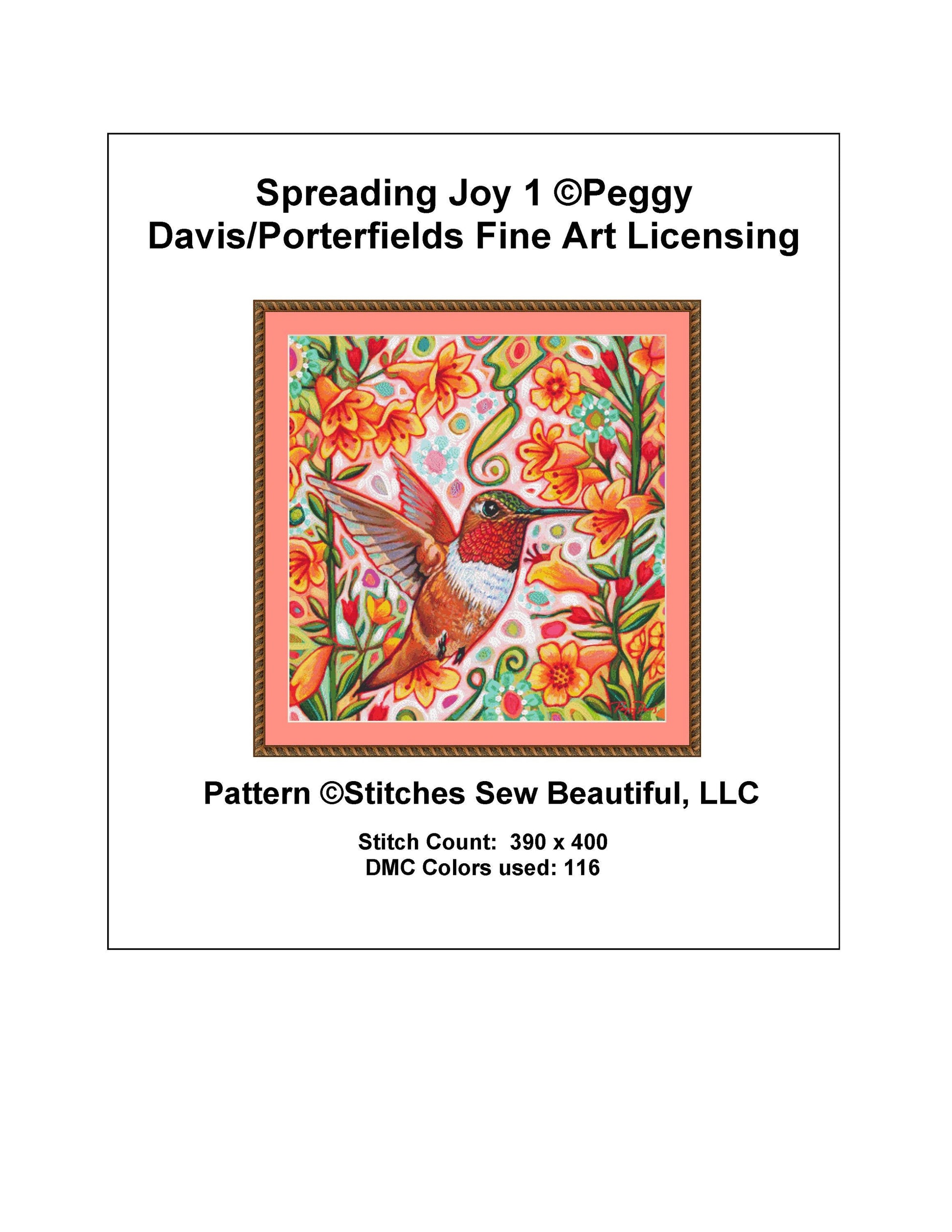 Spreading Joy 1 counted cross stitch pattern by Peggy Davis/Porterfields Fine Art Licensing