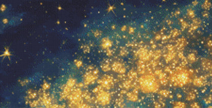 Night Train Racing Through the Stars counted cross stitch pattern by IllustNation