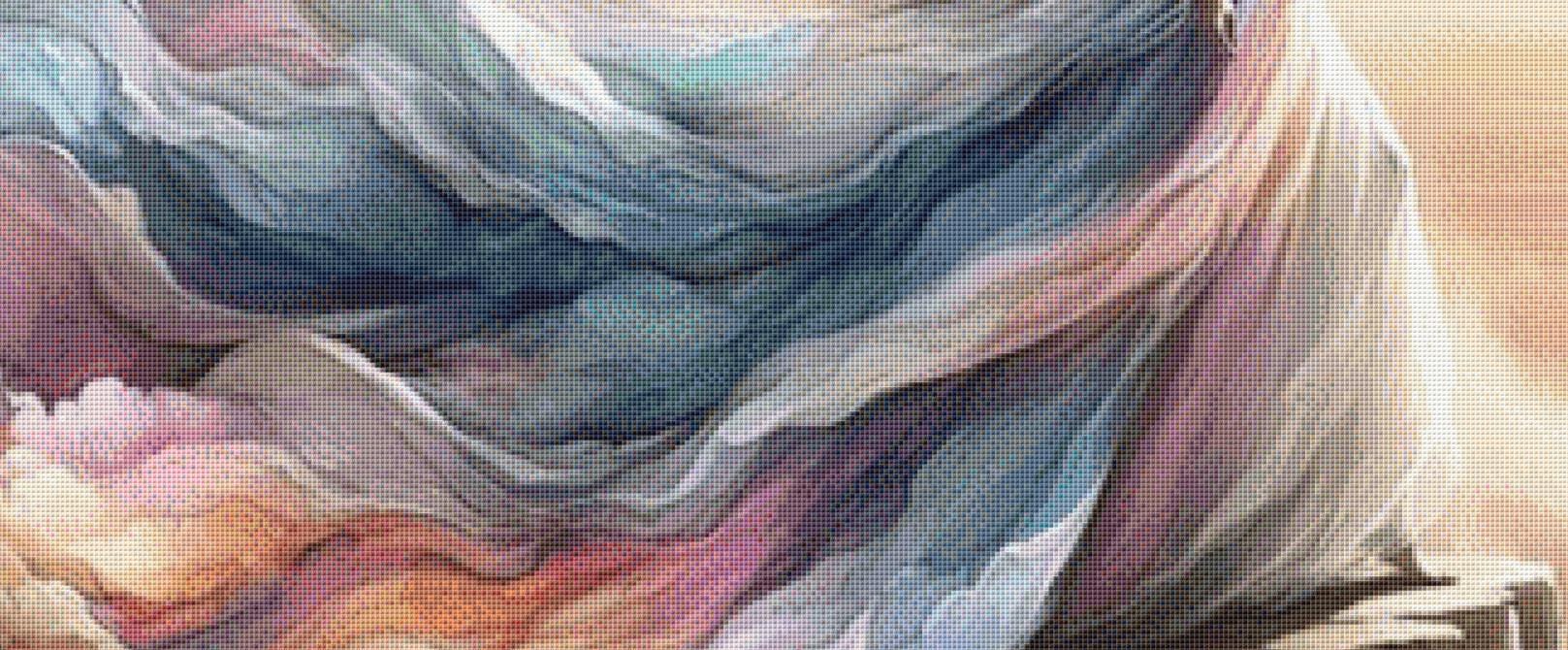 Windswept Pastels counted cross stitch pattern by Ingrid Jean AI Art