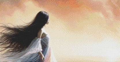 Windswept Pastels counted cross stitch pattern by Ingrid Jean AI Art
