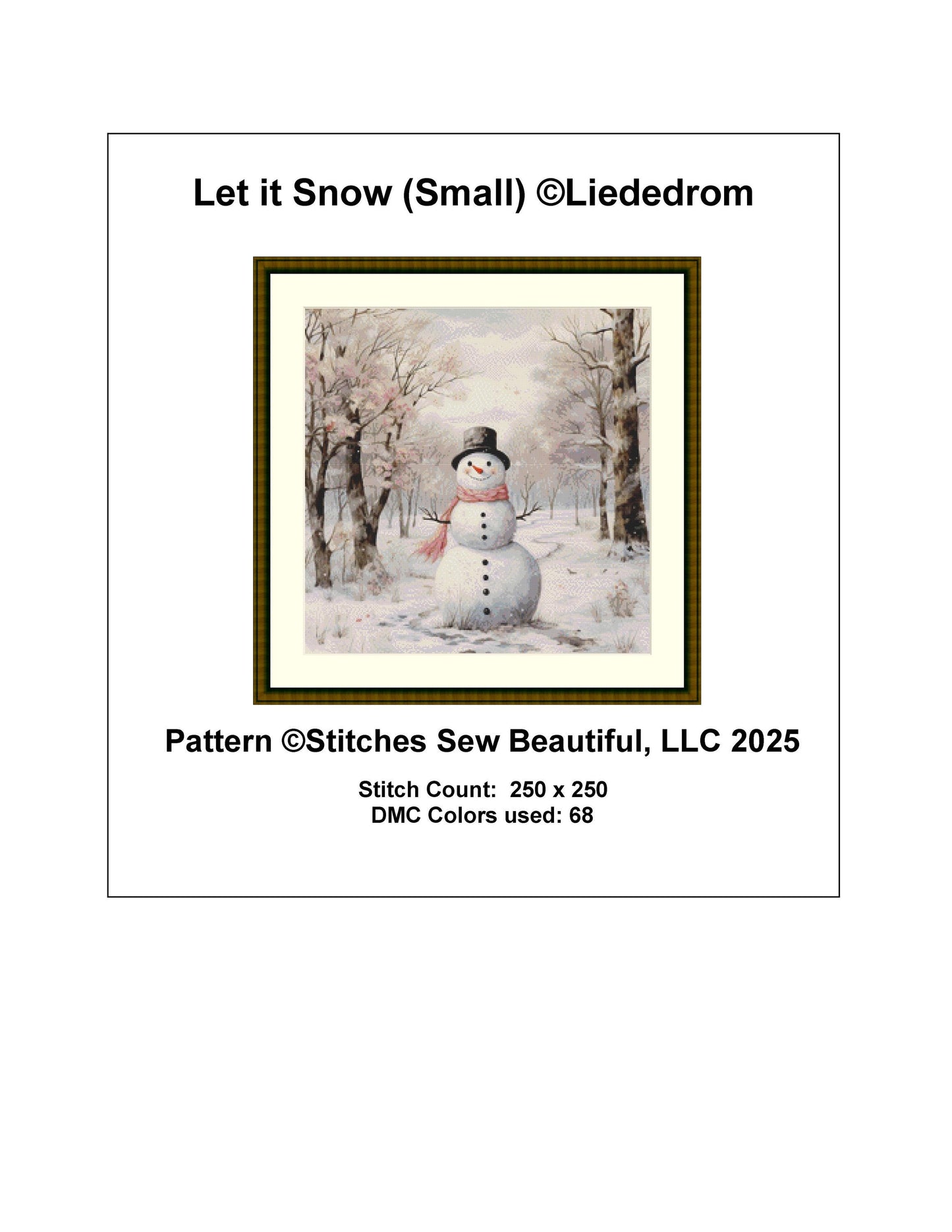 Let it Snow (Small) coutned cross stitch pattern by Liededrom