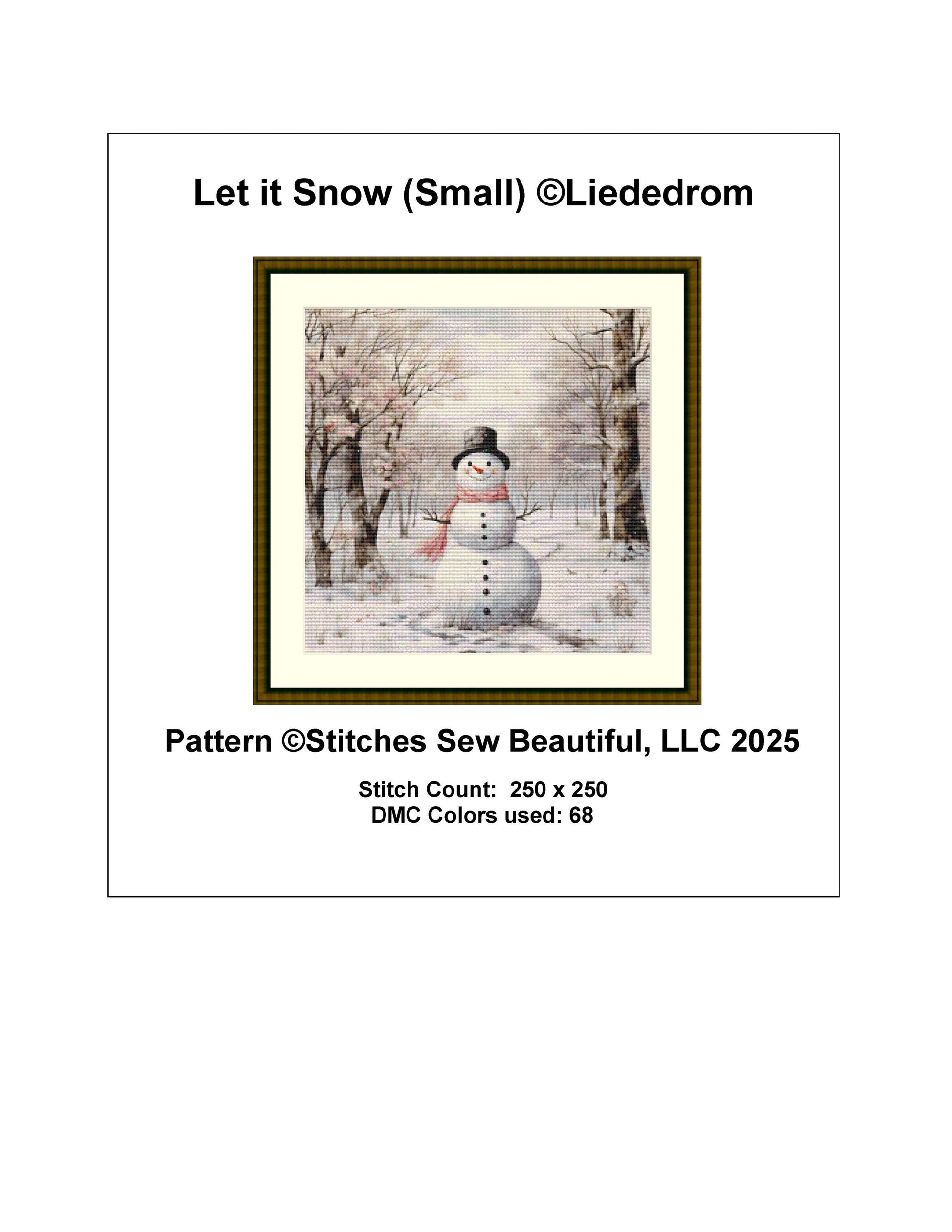 Let it Snow (Small) coutned cross stitch pattern by Liededrom