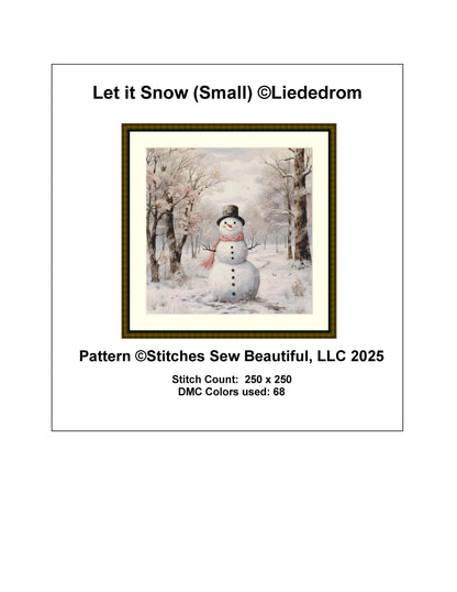 Let it Snow (Small) coutned cross stitch pattern by Liededrom
